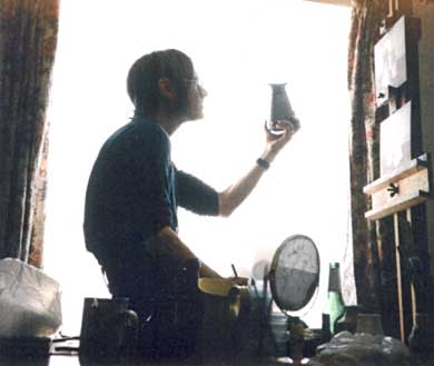 The artist Brian Puttock in his studio